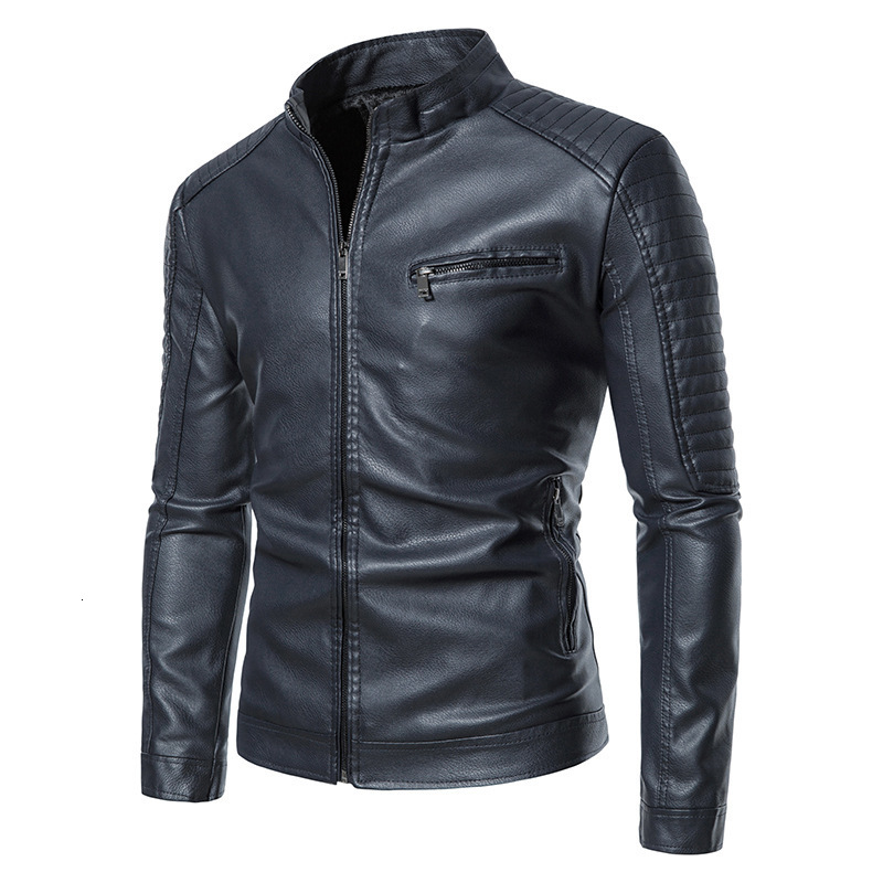 Fashion men leather jacket Spring autumn Casual PU coat mens motorcycle leather jacket New Male Solid color slim outerwear S-3XL T190903