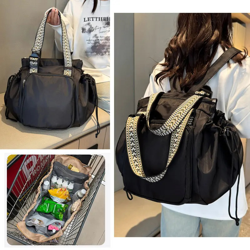 Sport Versatile Backpack Gym Yoga Fitness Bag Large Drawstring Handbag Shoulder Women Tote Outdoor Shopping Rucksack Mommy Bag 260622CJ - view 3