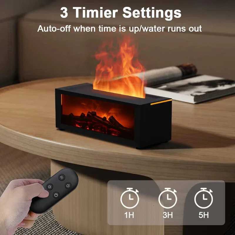 Creative Fireplace Air Humidifier Waterless Auto-Off Aroma Essential Oil Diffuser with LED Light Remote Control for Home Gift J260623 - view 5