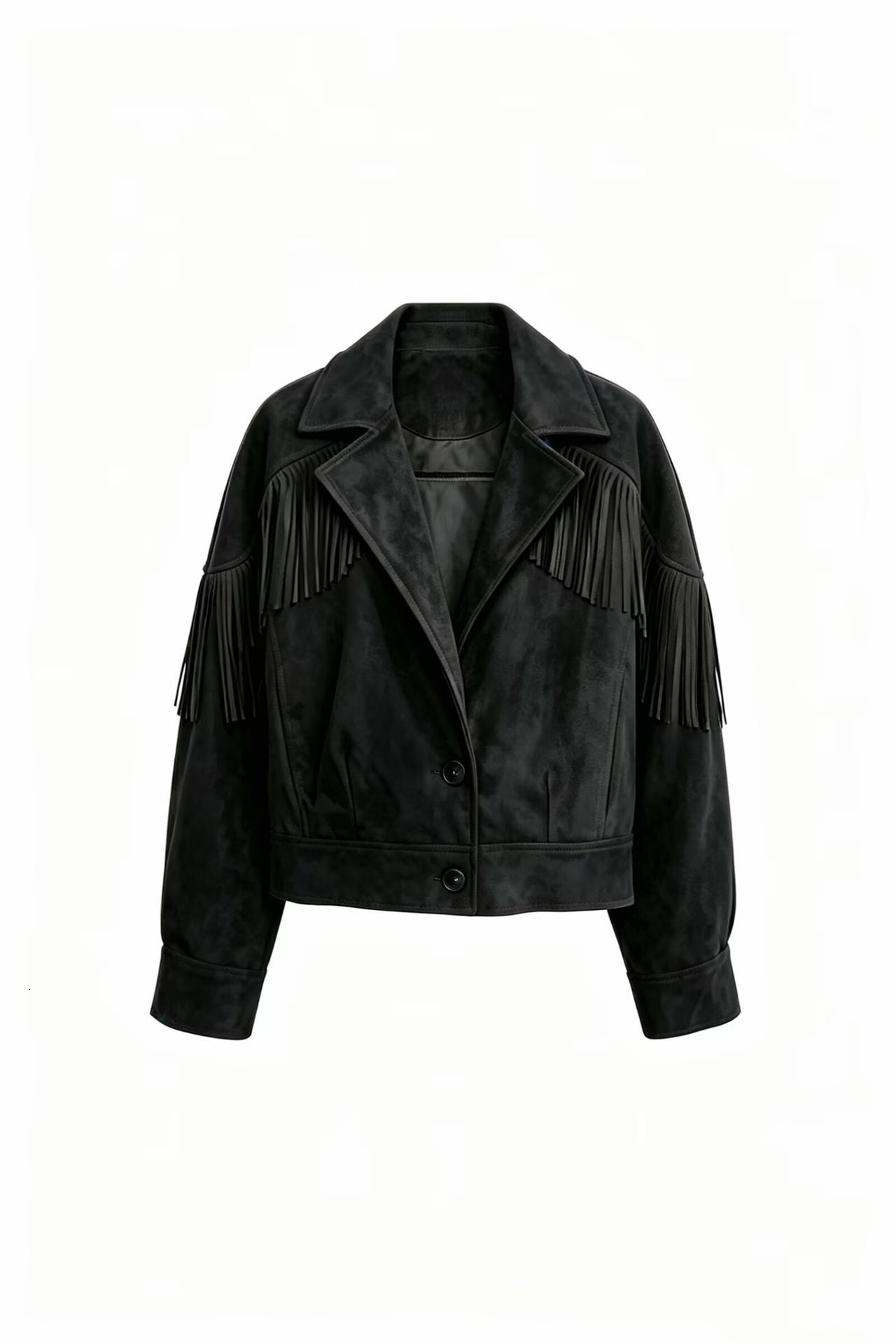 New style womens lapel tassel suede textured loose casual fashion jacket coat top 250811