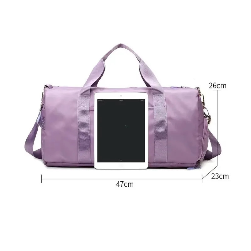 Outdoor Waterproof Nylon Sports Gym Bags Men Women Training Fitness Travel Handbag Yoga Mat Sport Bag with shoes Compartment 260622CJ - view 5
