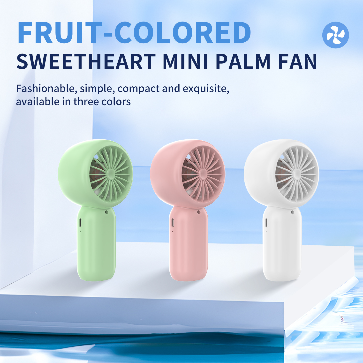 Sweetheart Pocket Hand Fan USB Recharge Portable Student Mini Cooling Fan