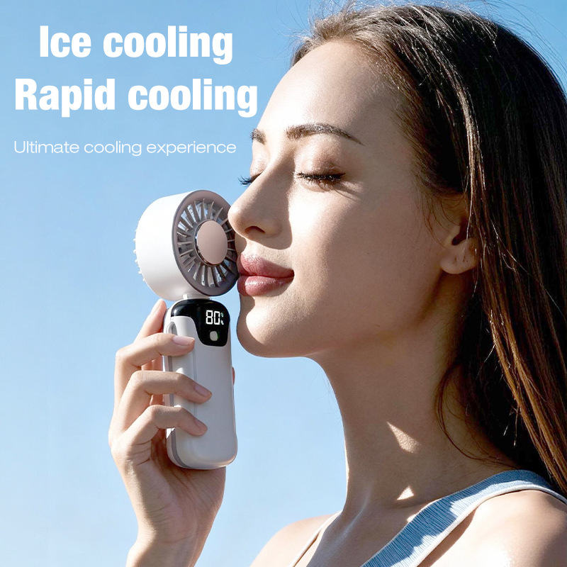 Fold Semiconductor Cooling Fan 100 Speed 3 Use Neck Desk Portable Cold Fan