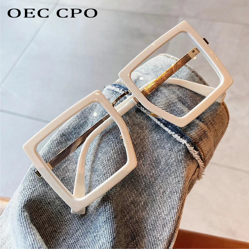 OEC CPO Vintage Optical Square Glasses Frame Women Men Fashion Transparent Eyewear Female Clear Lens Oversized Eyeglasses O1248 y260615 - view 4