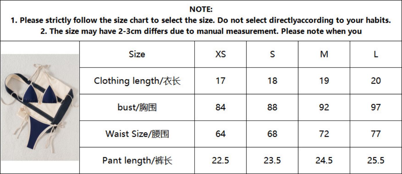 Women's Swimwear 2026 Arrival Sexy Bikini Set Two Piece Swimsuit With Color Blocking Edge Tie Side Cross Back For Beach Pool