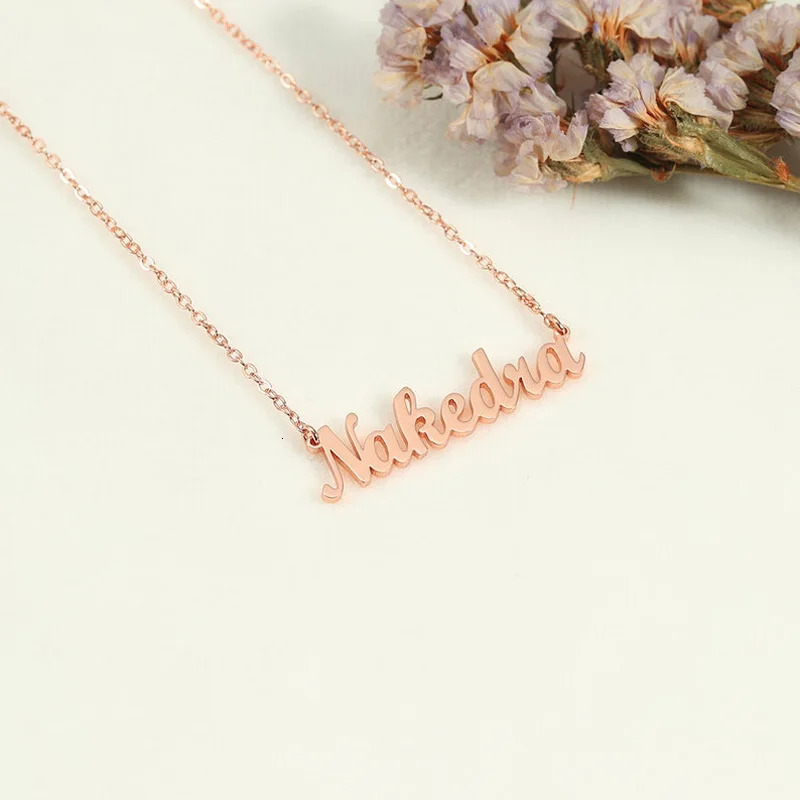 Custom Name Necklace For Women Man Personalized Stainless Steel Golden Nameplate Jewelry Fashion Letter Pendant Gift y260615 - view 7