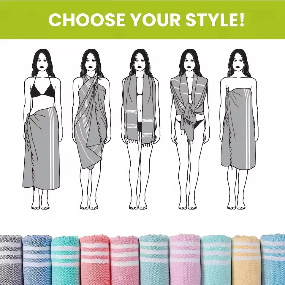 90X180cm Turkish Beach Towel Oversized Sand Free Tassel Quick Dry Swim Extra Large Light Travel for Adults Gifts Accessories 260622 - view 7