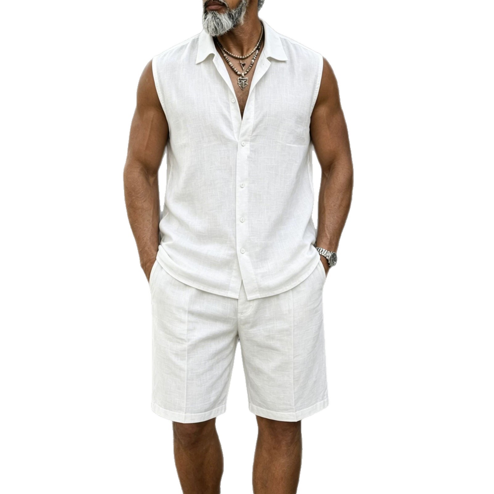 Mens Summer Short Two Piece Set Fashion Sleeveless Tops T-shirt And Shorts Slim Sets Men Designer Clothes Tracksuits track suits - view 6