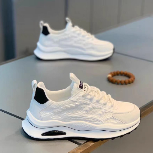 Men Summer Hollow Mesh Running Sneakers Breathable Soft Sole Lightweight Versatile White Student Trend Sports Shoes - view 4