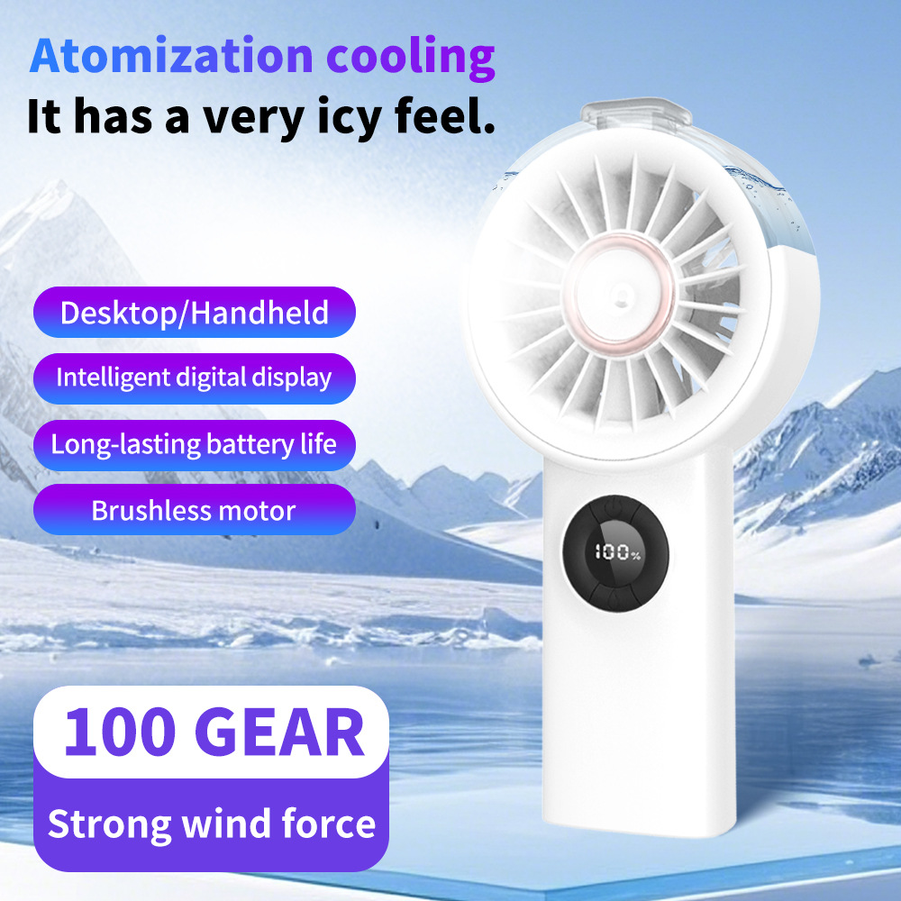 100 Speed Mist Hand Fan Brushless Motor Power Bank Output Cooling Fan