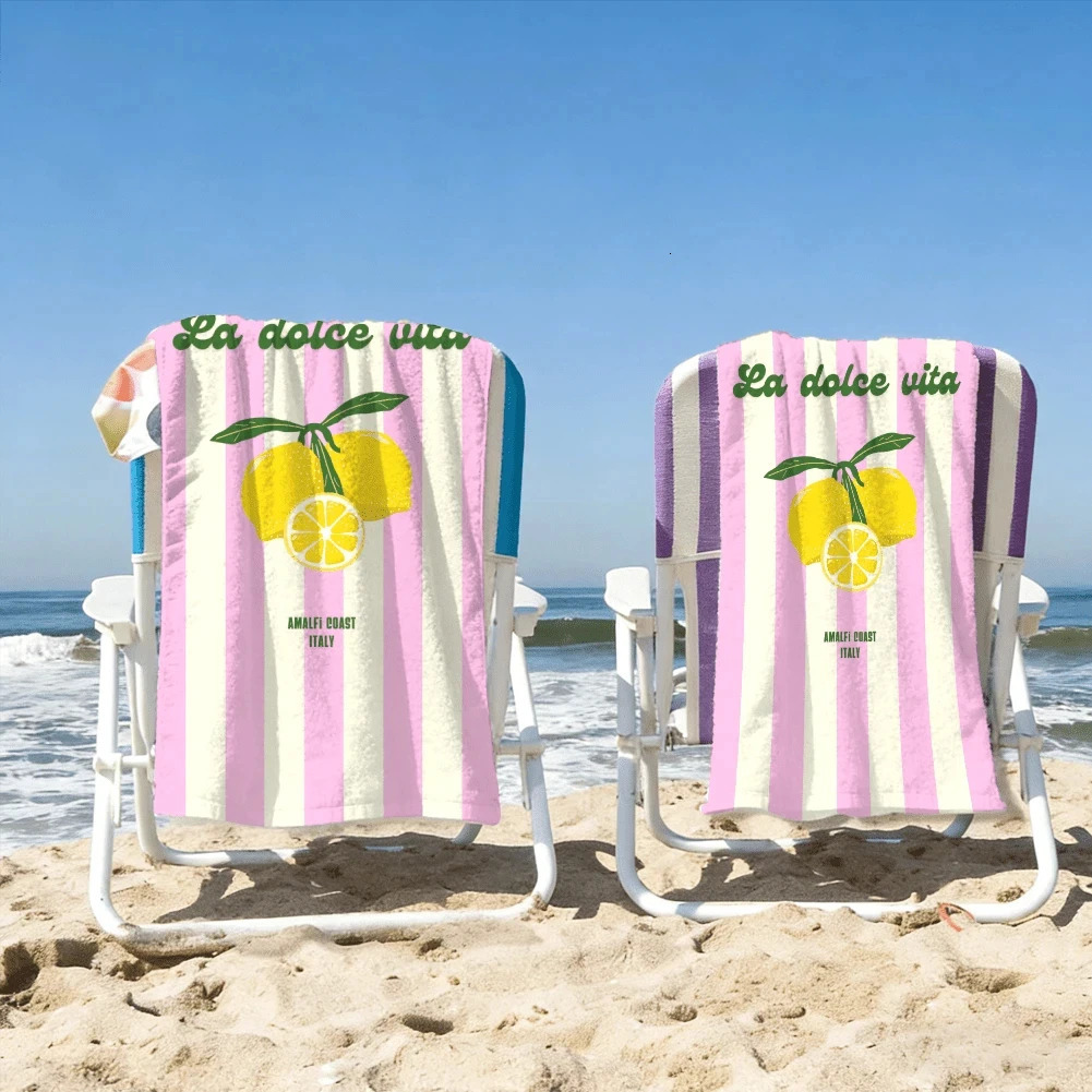 1PC La Dolce Vita Amalfi Lemon Beach Towel Quick Dry Lightweight Polyester Towel Soft Absorbent Italian Themed Towel for Swimm 260622 - view 4