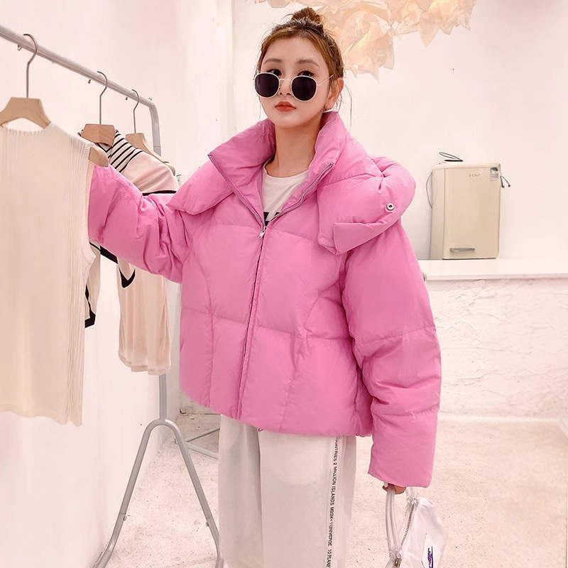 2025 Winter Womens Short Hooded Puffer Jacket Versatile Cotton Coat with Unique Style Slimming and Loose Fit Korean Version 251110
