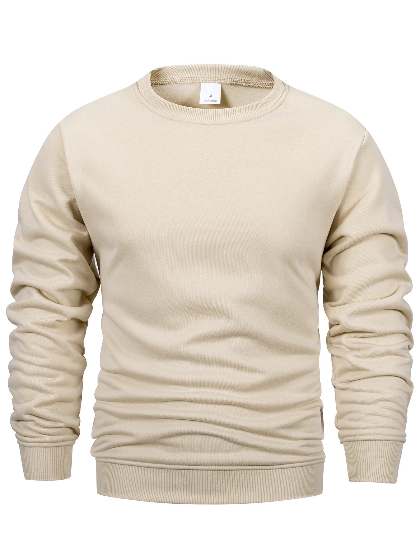 Mens Crew Neck Sweatshirts Solid Color Sweatwear Spring Outdoor Casual Daily Long Sleeve Pullover Hoodie Man Sportswear 260624 - view 6