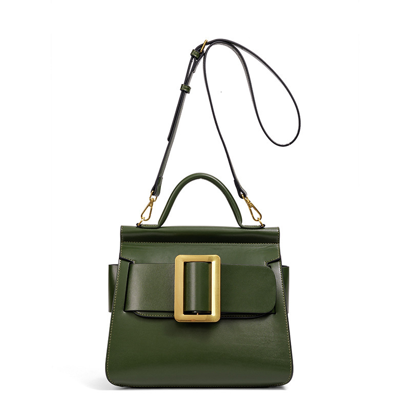 Designer bag New Korean Style Fashion Handbag Crossbody for Autumn and Winter Versatile Vintage Metal Square Buckle Solid Color Textured Shoulder Bag - view 4