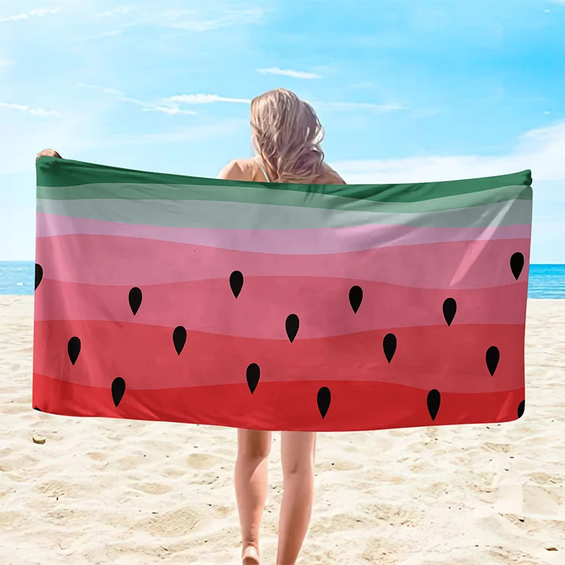 Beach Towel Watermelon Pattern Beach Towel Patterned Sunscreen And Windproof Suitable For Swimming Pool Camping Travel Blanket 260622