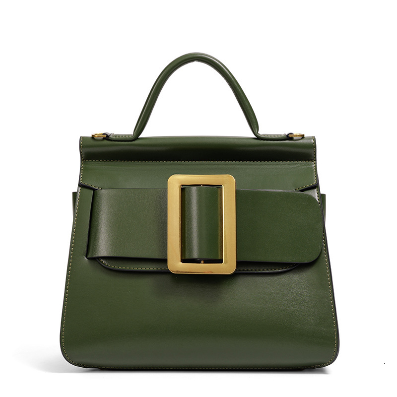 Designer bag New Korean Style Fashion Handbag Crossbody for Autumn and Winter Versatile Vintage Metal Square Buckle Solid Color Textured Shoulder Bag - view 6