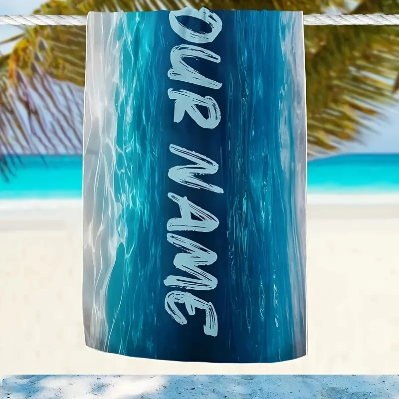 1pc Name Personalized Beach Towel Microfiber Quick Drying Towel Beach Pool Absorbent Bath Towel Anti-Sand Baby Large Size Custom 260622 - view 3