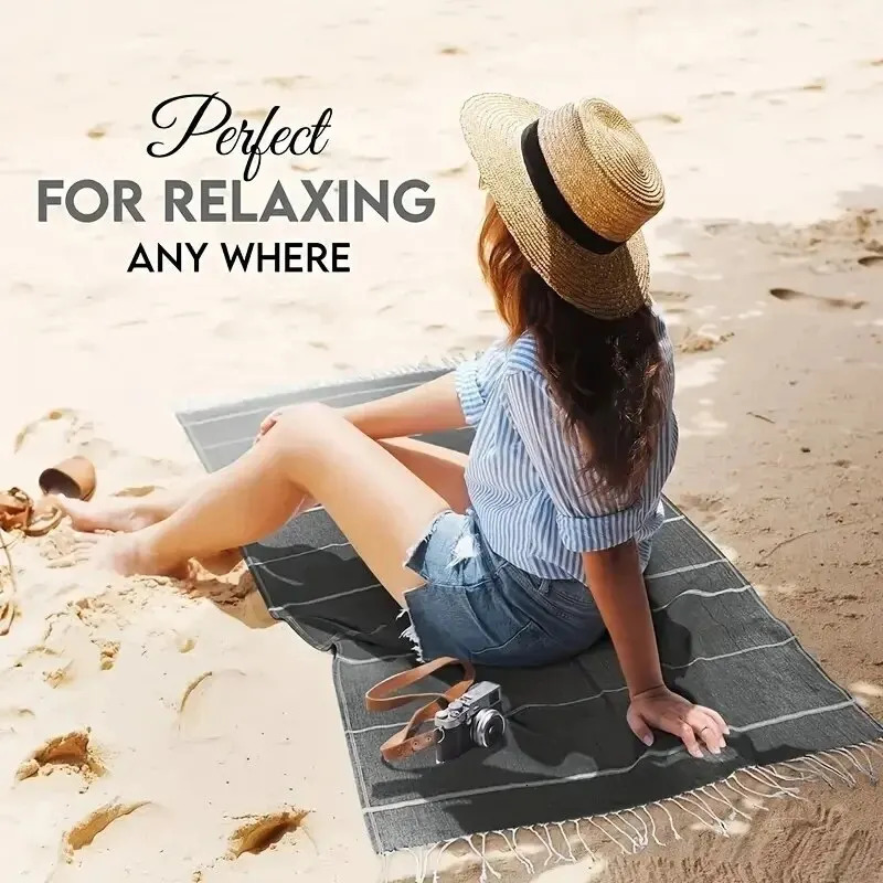 90X180cm Turkish Beach Towel Oversized Sand Free Tassel Quick Dry Swim Extra Large Light Travel for Adults Gifts Accessories 260622 - view 4