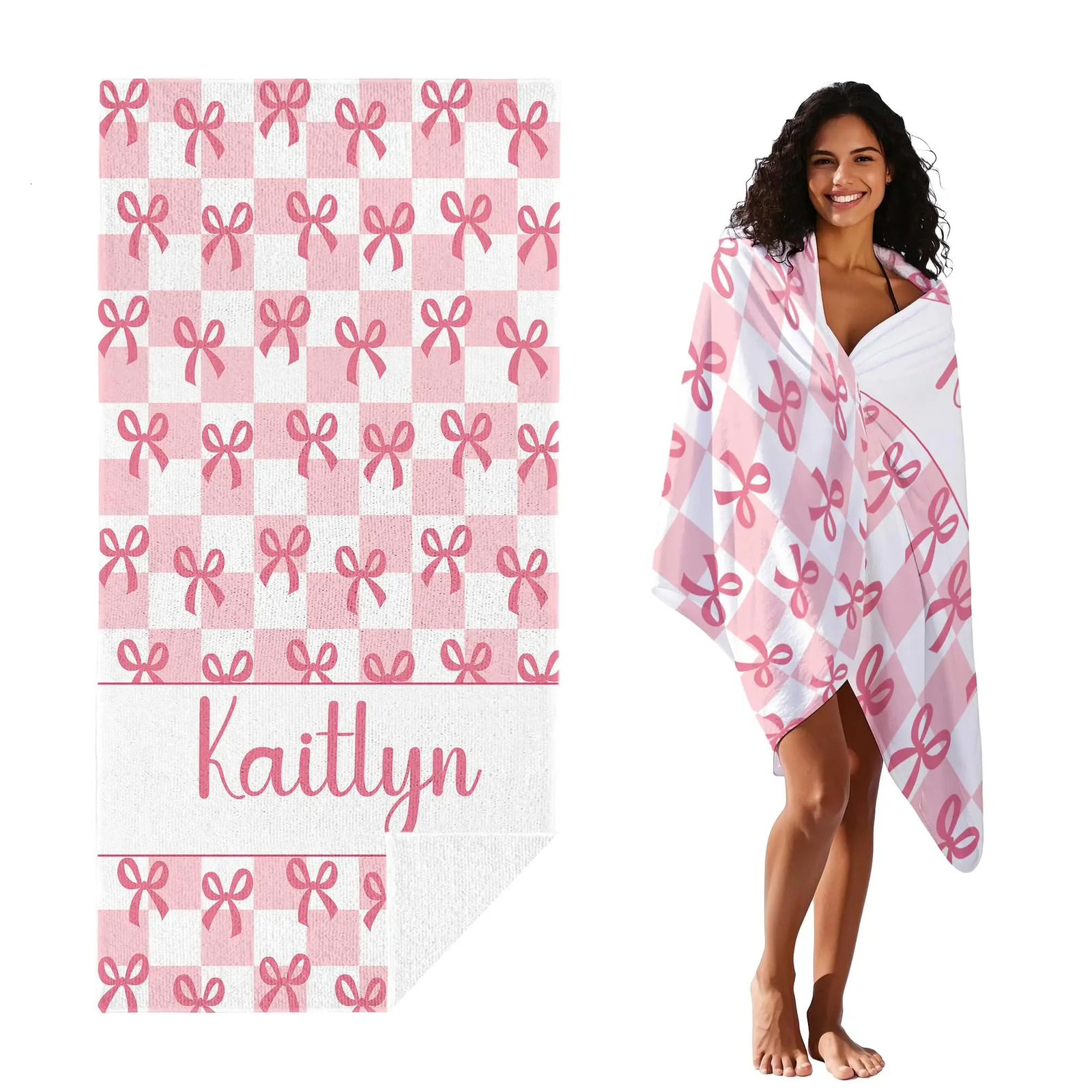 Personalized Beach Towel Custom Name/ Microfiber Towel Thin Quick Dry Absorbent for Beach Swimming Yoga Bath Sports 260622 - view 5