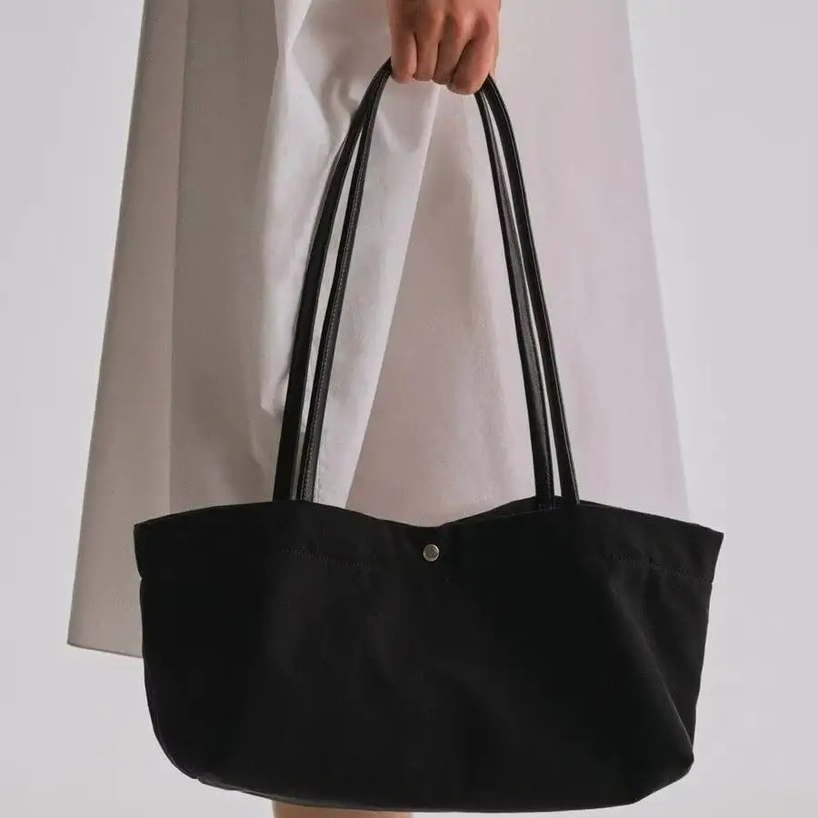 2026 Style Fashion Shoulder Strap Canvas Tote Bag Simple Large Capacity Joker Handcarried Handbag 260623 - view 5