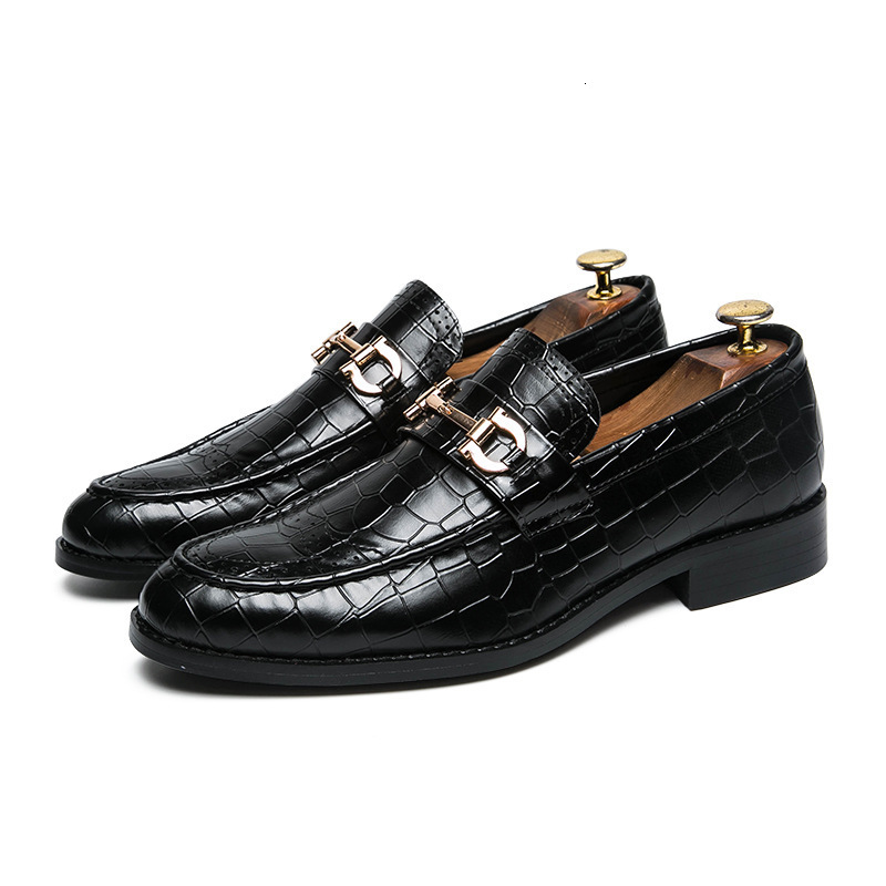 Designer shoe Korean Style Low-Cut Slip-On Business Formal Leather Autumn Large Size British Brogue Casual Men's Shoes - view 6