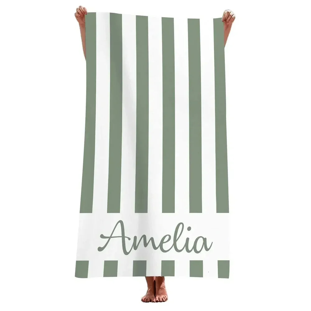 Striped Beach Towels Custom Name Beach Towel 3d Printed Microfiber Beach Towel Water Absorbing Personalized Bath Towel 260622 - view 6