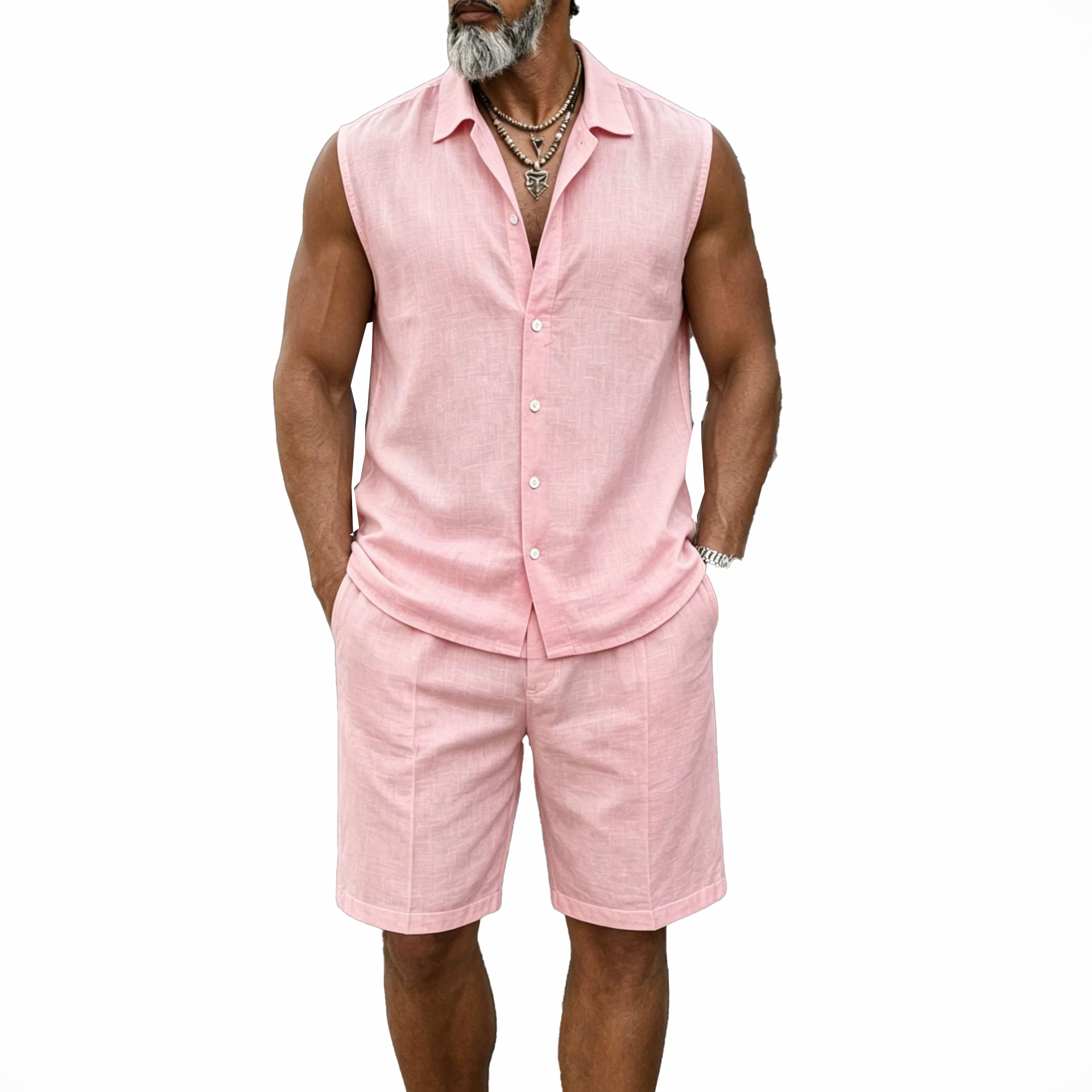Mens Summer Short Two Piece Set Fashion Sleeveless Tops T-shirt And Shorts Slim Sets Men Designer Clothes Tracksuits track suits - view 7