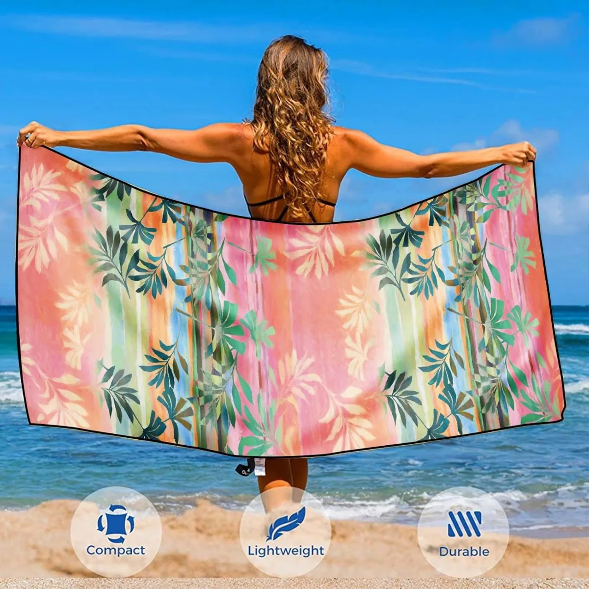 Beach Towel Microfiber for Adult Lightweight Extra Large Quick Drying Towel for Swimming Sports Beach Gym 260622 - view 6