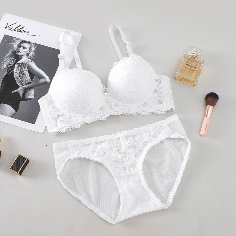 Lace Embroidery Bra Set Women Plus Size Push Up Underwear Set Bra and Panty Set 32 34 36 38 ABC Cup For Female 240812