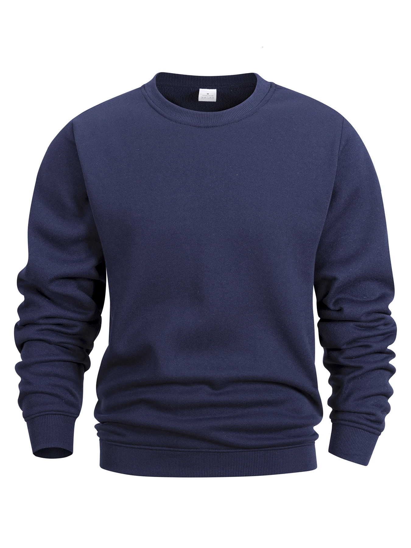 Mens Crew Neck Sweatshirts Solid Color Sweatwear Spring Outdoor Casual Daily Long Sleeve Pullover Hoodie Man Sportswear 260624 - view 4