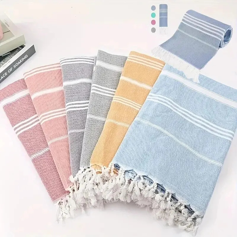90X180cm Turkish Beach Towel Oversized Sand Free Tassel Quick Dry Swim Extra Large Light Travel for Adults Gifts Accessories 260622