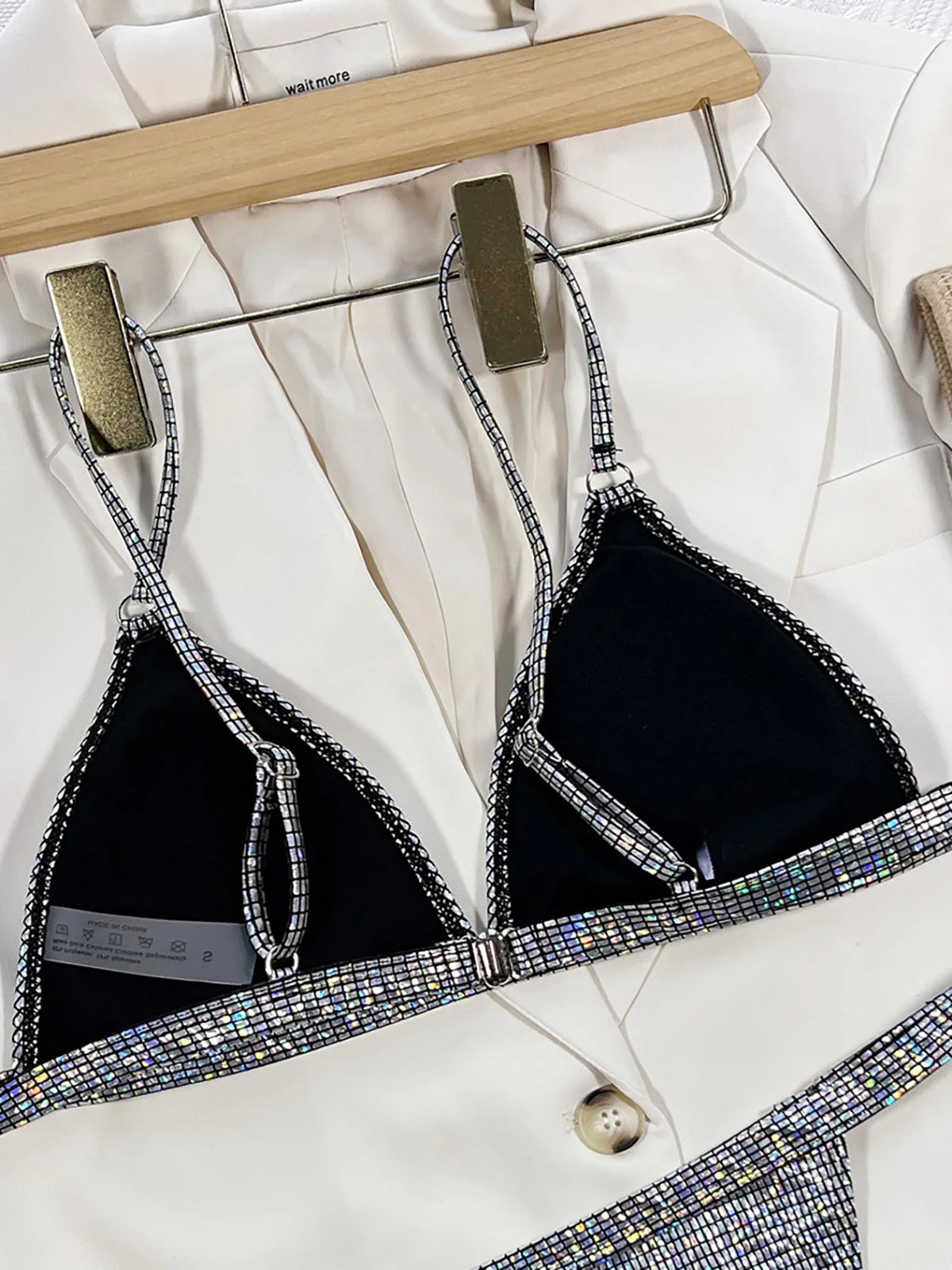 Sexy Shiny Sequins High Leg Cut Bikini Female Swimsuit Women Swimwear Two-pieces Bikini set Bather Bathing Suit Swim Lady K3862 260622 - view 6