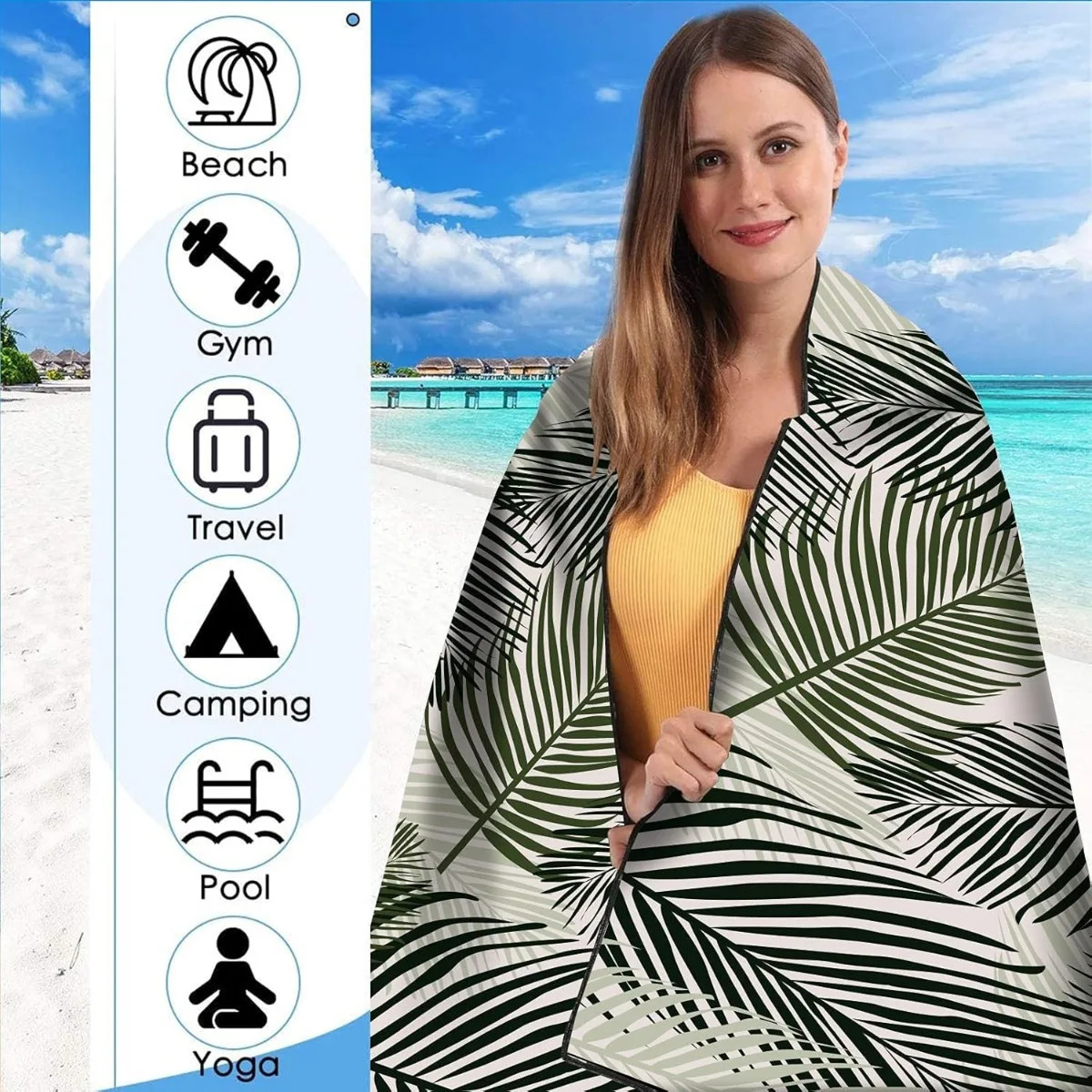 Beach Towel Microfiber for Adult Lightweight Extra Large Quick Drying Towel for Swimming Sports Beach Gym 260622 - view 5
