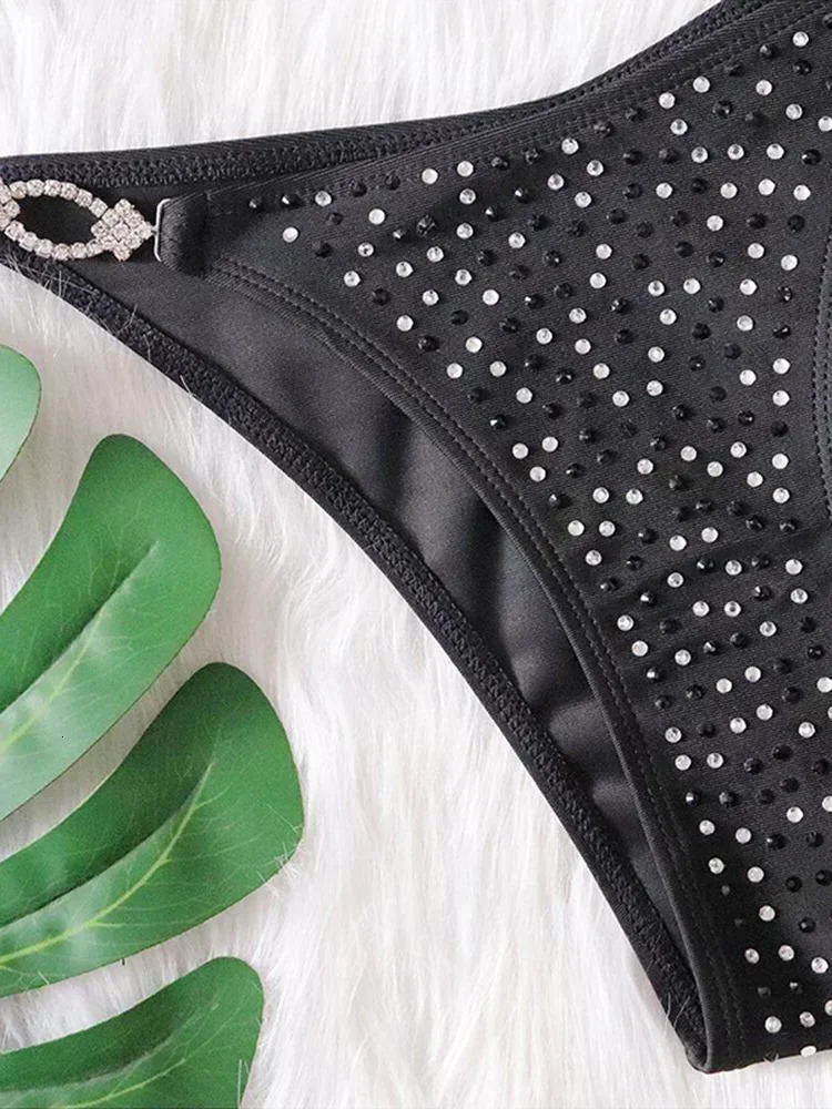 Shiny Sequins Rhinestone Bikini Women Swimwear Female Swimsuit Two-pieces Bikini set Metal Chain Halter Bather Bathing Suit Swim 260622 - view 5