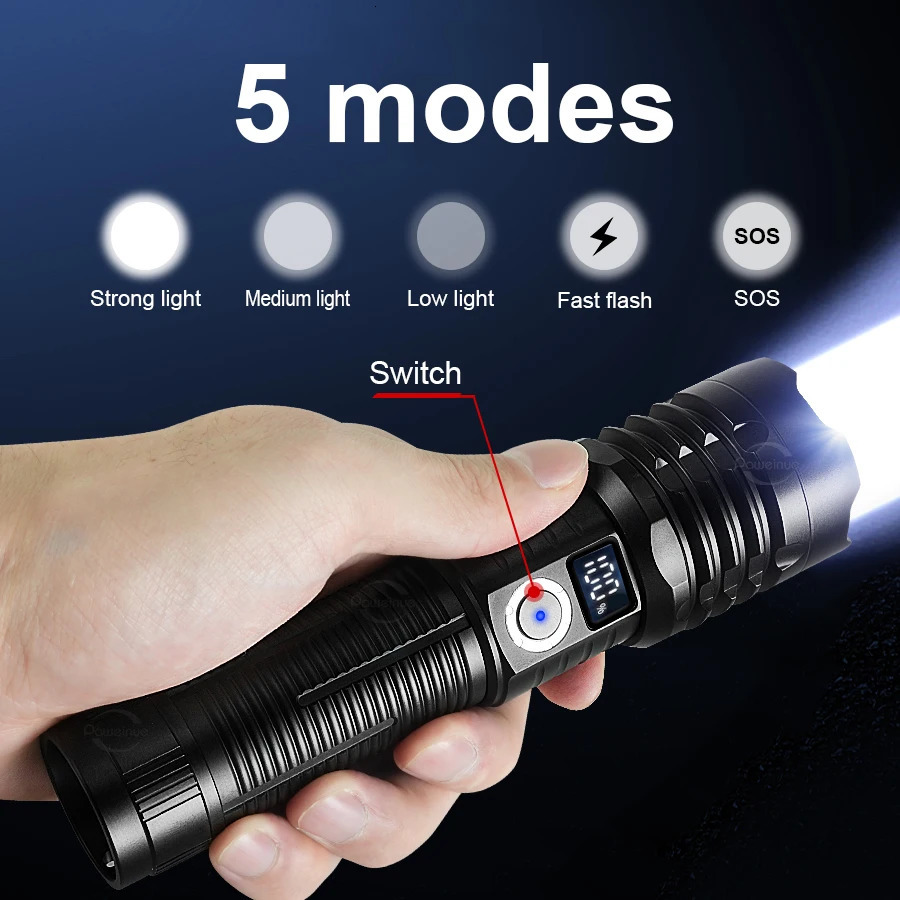 Super Powerful Flashlights 3000W White Laser Long Range Focus 5km Ultra Powerful Flashlight Tactical Self Defense Hunting Torch 260623 - view 5
