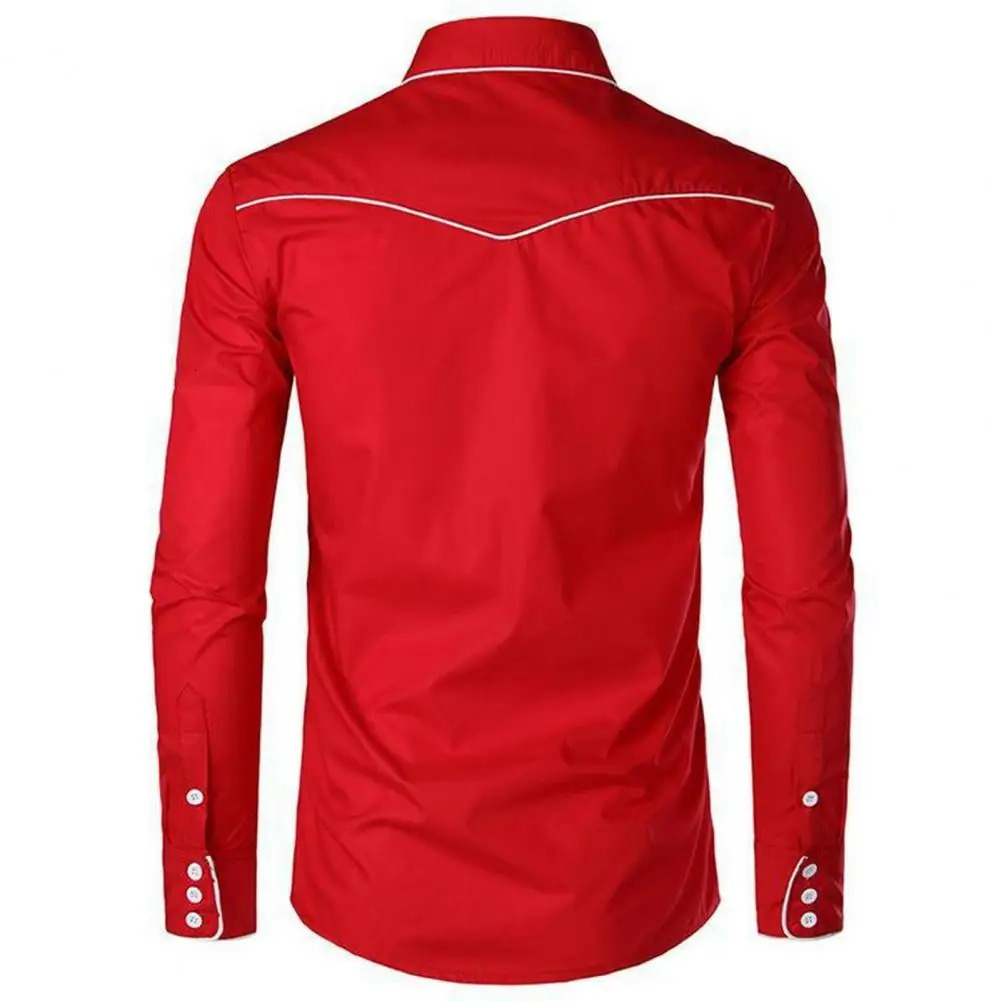 Mens Fashion Embroidered Shirt Western Cowboy Style Long Sleeve Lapel Collar Single Breasted Shirt Embroidery Casual Shirt Top 260623 - view 6