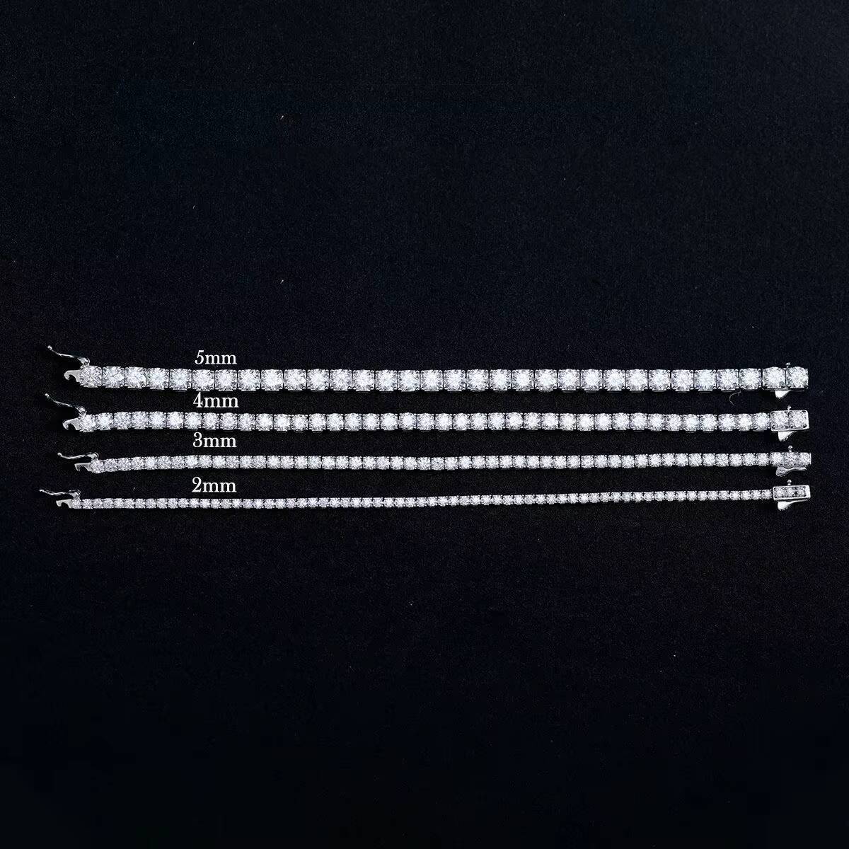 925 Silver Moissanite Tennis Bracelet Dazzling 30mm 40mm 50mm 60mm 65mm Stone Chain GRA Certified Jewelry Gift for Women - view 3