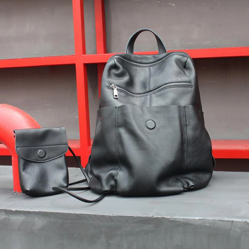 Women Genuine Leather Backpack Anti Theft Big n High Quality Travel with Purse y260615 - view 4