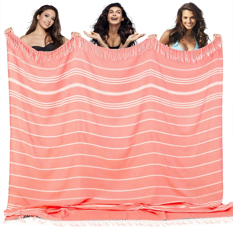 Cotton Turkish Beach Towels Extra Large Sand Free Quick Dry Clearance Swim Bath Camping Towel Travel Blanket Adult Essentials 260622 - view 3