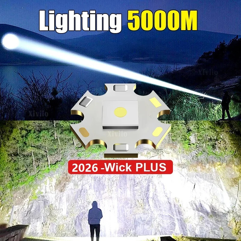 Super Powerful Flashlights 3000W White Laser Long Range Focus 5km Ultra Powerful Flashlight Tactical Self Defense Hunting Torch 260623 - view 3