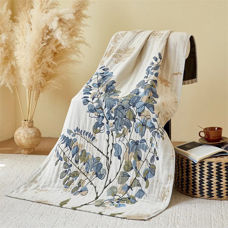 Junwell Cotton Muslin Large Bath Towel Absorbent Soft Bath Towel Throw Floral Chic Blanket - ious Beach Towel Travel Use 260622