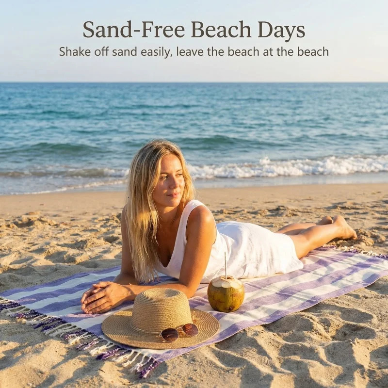 Large Cotton Beach Towel Turkish Style Beach Towel with Sauna Girl n Unisex for Men and Women Ideal for Spa Sauna Gift 260622 - view 3
