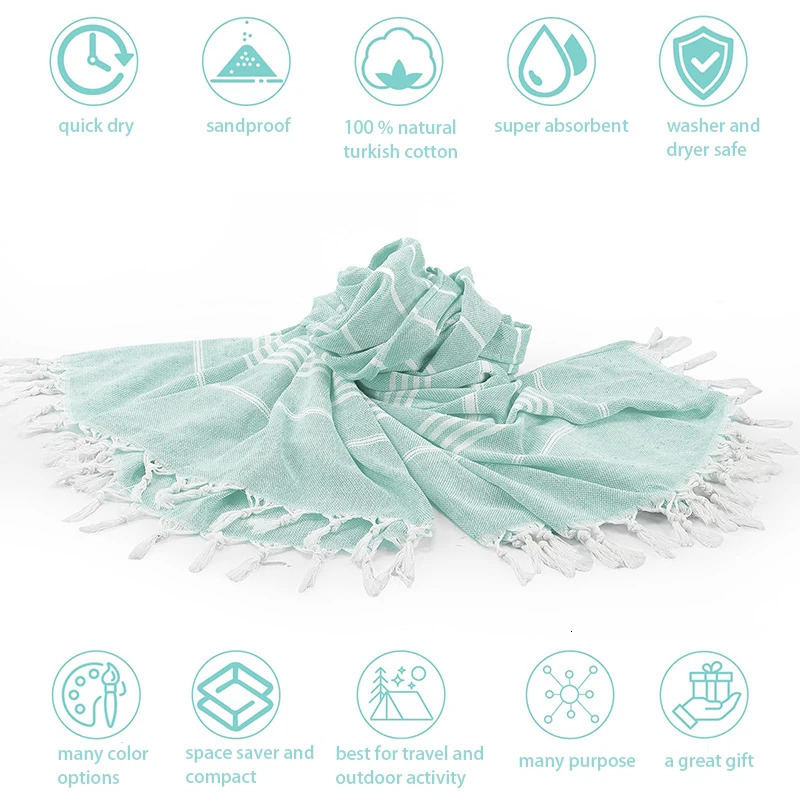 Quick Dry Beach Towels Oversized 100 Cotton Highly Absorbent Lightweight Beach Towels Sand Free LargeTowels for Travel Bath 260622 - view 5