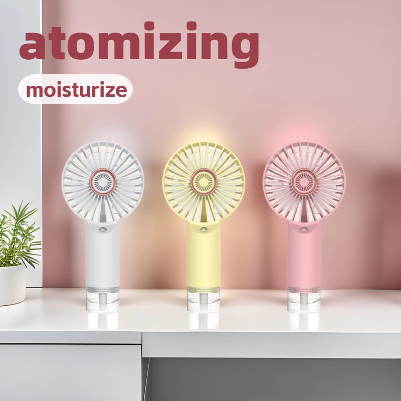 Mist Spraying Hand Fan USB Recharge Atomizing Cooling Portable Desk Fan