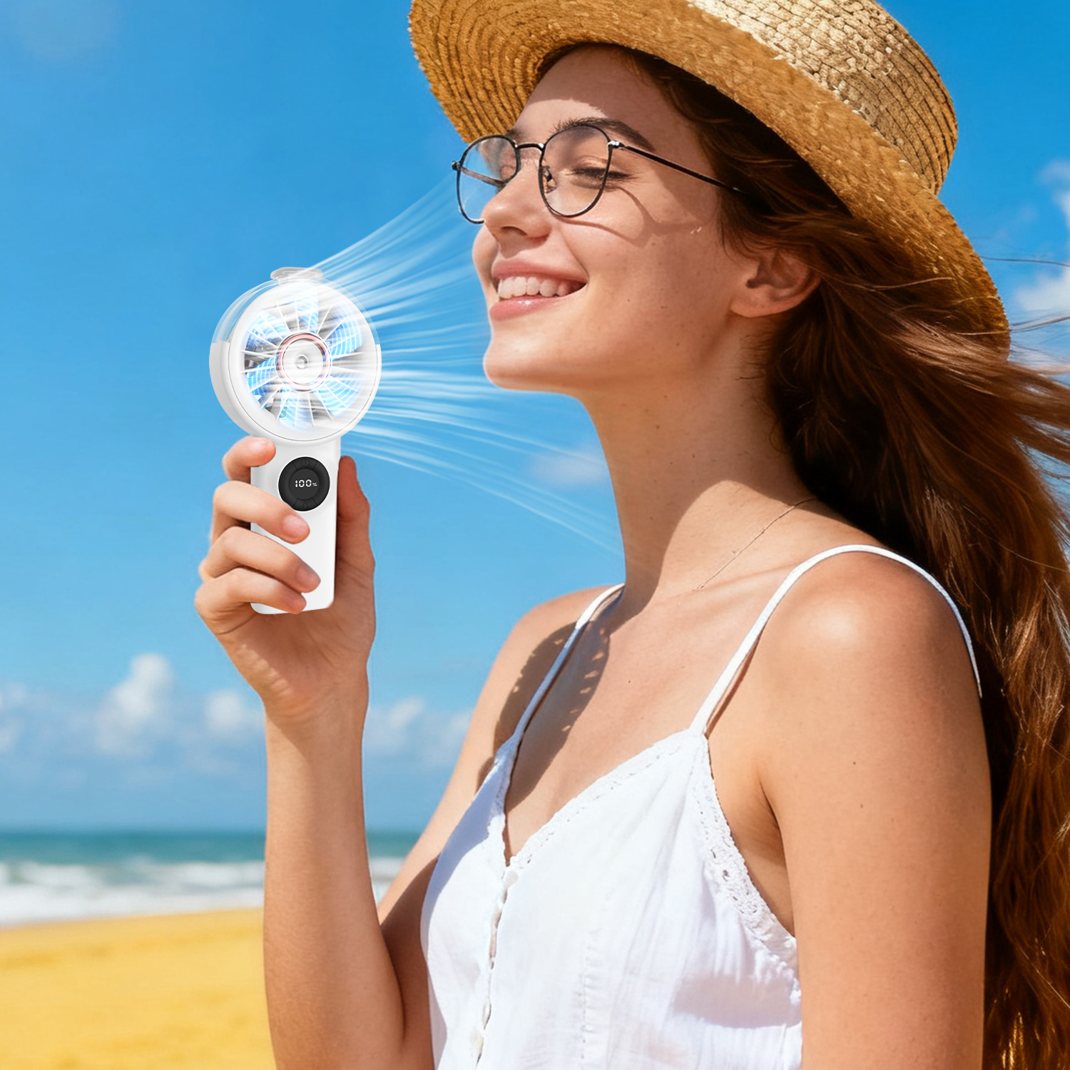 100 Speed Mist Hand Fan Brushless Motor Power Bank Output Cooling Fan