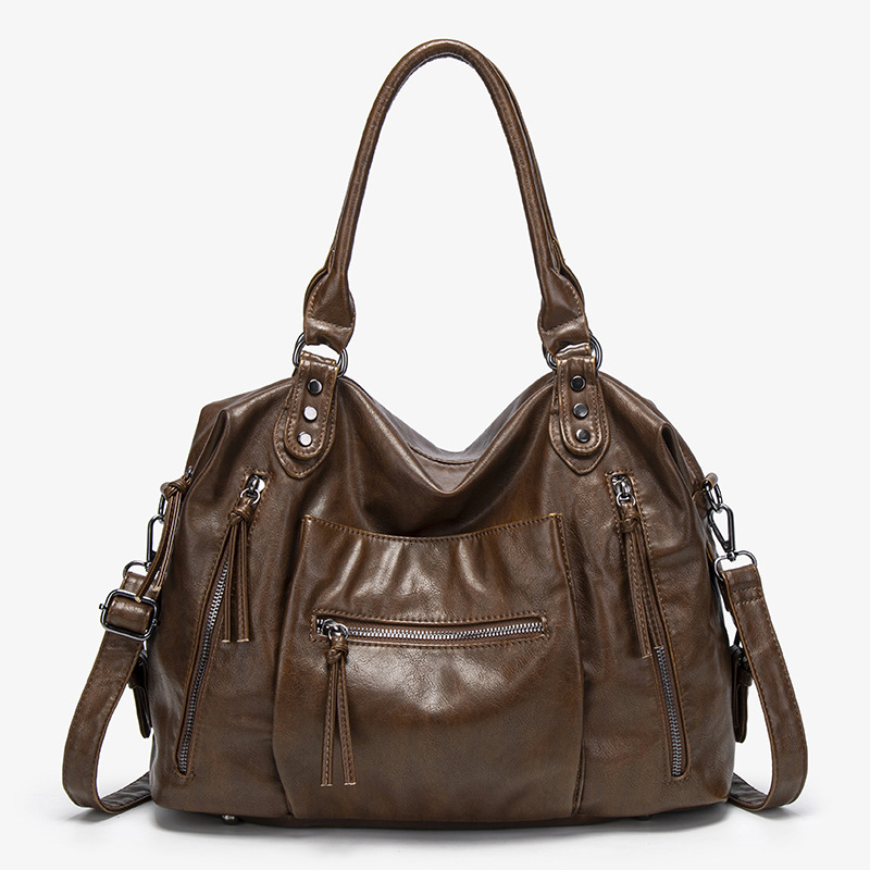 Designer bag foreign trade ready made leather vintage handbags shoulder fashionable biker crossbody bags