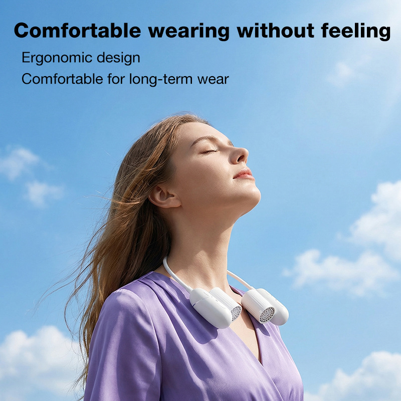 180° Rotatable Outlet Neck Fan High Wind Silent USB Hands Free Portable Fan