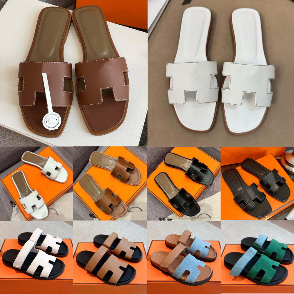 Chypre Designer Sandals Summer Women Luxury Leather Strap Slides Chic Resort Wear Poolside Casual Comfortable Flat Shoes Slippers