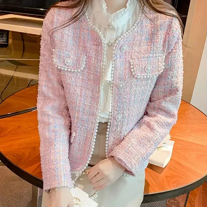 Advanced Women O-Neck Tweed Coat Korean Female Fashion Leisure Short Jacket Autumn Winter Ladies Long Sleeves Outwear Tops 260618 - view 6