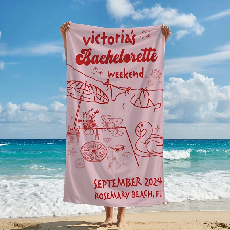 Personalized Beach Towel Custom Name/ Oversized Microfiber Towel Summer Party Gift for Beach Swimming Yoga Bath Sports 260622 - view 6